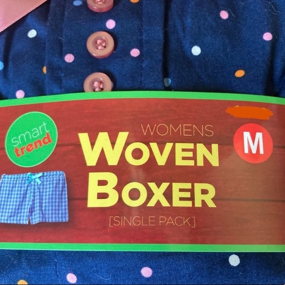 Woven Boxer Shorts Blue with Colorful Polka Dots Gift Womens Medium - Picture 3 of 6